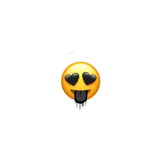 😛 emoji, heart eyes, tongue out, smiley face telegram sticker