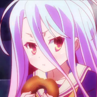🍩 Shiro No Game No Life Anime, Shiro, No Game No Life, Dễ thương, Kawaii, Bánh rán whatsapp sticker
