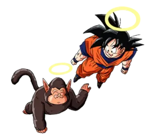 😇 Goku anime, Dragon Ball Z, cartoni animati, personaggio, volare, halo telegram sticker