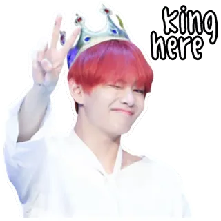 👑 king here król, korona, mężczyzna, osoba, selfie, poza telegram sticker