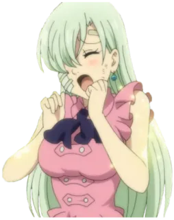 😱 Elizabeth Liones Seven Deadly Sins อนิเมะ, มังงะ, บาดเจ็บ, ร้องไห้, ผมยาว telegram sticker