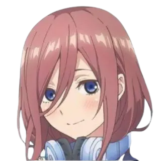 😊 Miku Nakano The Quintessential Quintuplets anime, cartoon, miku nakano, headphones, the quintessential quintuplets telegram sticker