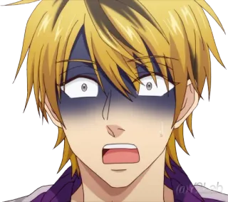 😱 anime, face, shocked, scared, expression, cartoon telegram sticker