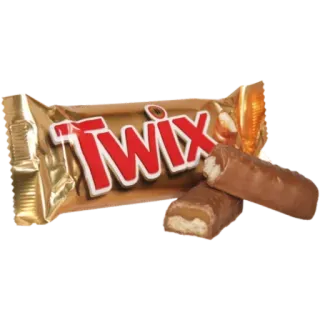 😳 Twix candy, chocolate, caramel, cookie, sweet, food, snack whatsapp sticker