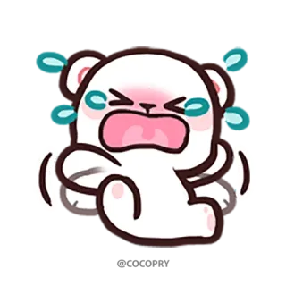 😭 pleurer, triste, ours, dessin animé, émotion, contrarié whatsapp sticker