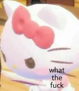 😡 Hello Kitty what the fuck 헬로키티, 불쾌한, 스티커, 웃긴, wtf telegram sticker