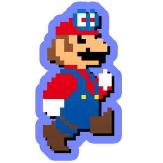 🥽 Mario Mario, Jeu vidéo, Personnage, Nintendo, 8-bit, Rétro telegram sticker