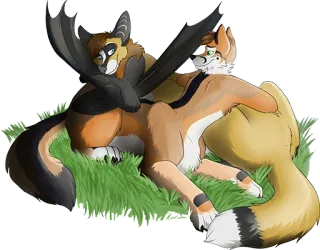 ❤ Furry, Fledermaus, Fuchs, Anthropomorph, Tier, Süß telegram sticker