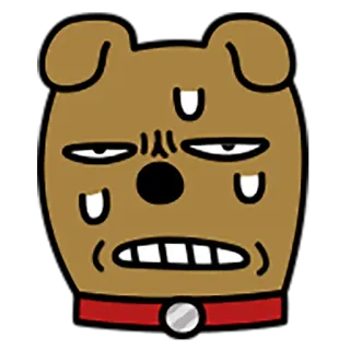 😅 anjing, kartun, lucu, ekspresi, hewan, stiker whatsapp sticker