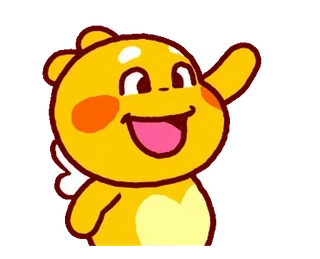 ⭐ мультик, желтый, персонаж, животное, машет telegram sticker