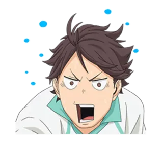 😟 Oikawa Tooru Haikyuu!! アニメ, ハイキュー!!, 及川徹, バレーボール, 漫画, キャラクター, マンガ telegram sticker