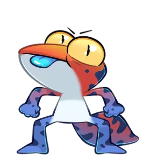 🤨 Frosch, Tier, Cartoon, Augen, Spaß telegram sticker