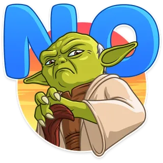 🙅‍♂️ Yoda Star Wars NO yoda, star wars, no, sticker, green, character, jedi telegram sticker