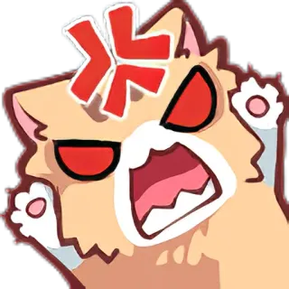 🤬 злой, кот, кошка, выражение, стикер, мультфильм telegram sticker