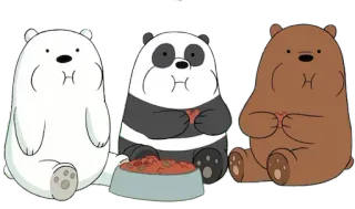 😳 Ice Bear, Panda, Grizz We Bare Bears クマ, アニメ, かわいい, アニメーション telegram sticker