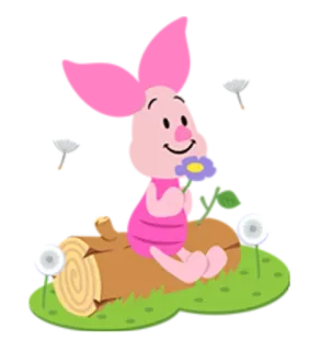 😝 Piglet Piglet, Disney, Winnie the Pooh, cartoon, animal, pig telegram sticker