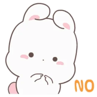 😤 NO conejo, no, lindo, animal, rechazo, dibujo animado, ilustración telegram sticker