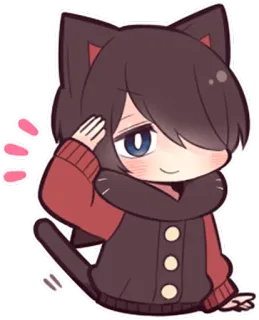 👌 Anime, Gatto, Chibi, Carino, Cartoni animati, Kawaii whatsapp sticker