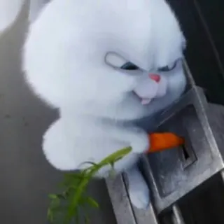😑 Snowball The Secret Life of Pets うさぎ, ウサギ, アニメ, ペット, 怒り telegram sticker