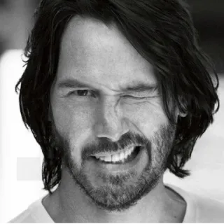 😉 Keanu Reeves นักแสดง, คนดัง, ผู้ชาย, ภาพเหมือน whatsapp sticker