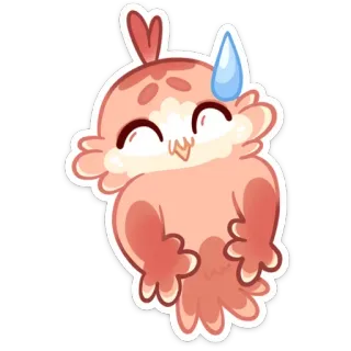 😅 bird, cute, cartoon, sticker, sweat drop, nervous telegram sticker