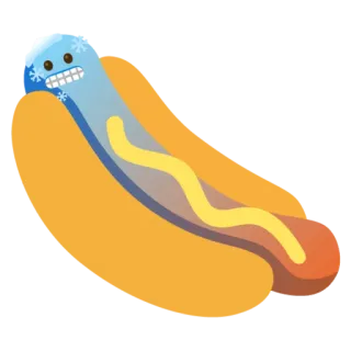 🥶 Cachorro-quente, Frio, Congelando, Comida, Emoji telegram sticker