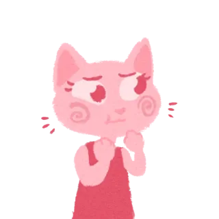 😳 кот, розовый, мультик, милый, персонаж telegram sticker