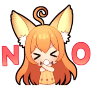 ✋ NO Anime, Rubah, Kartun, Tidak, Negatif, Menolak telegram sticker