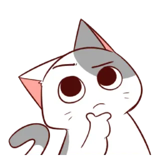 🤔 cat, thinking, cute, animal, cartoon telegram sticker