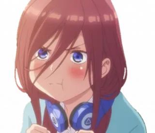 🥺 Miku Nakano The Quintessential Quintuplets anime, manga, Miku Nakano, The Quintessential Quintuplets, lindo, chica, enojada telegram sticker