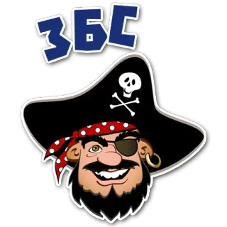 😠 ЗБС pirate, skull, crossbones, eye patch, pirate hat telegram sticker