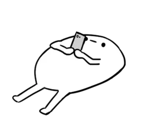 🥚 adesivo, desenho animado, personagem, telefone, celular, deitado telegram sticker