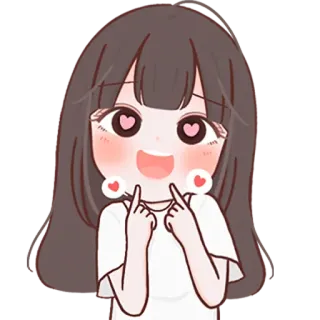 🥰 Cartoon, Anime, Niedlich, Mädchen, Lächelnd, Kawaii telegram sticker