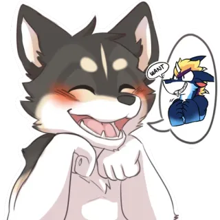 😚 WANT furry, animal, dog, cartoon, cute, anthro telegram sticker