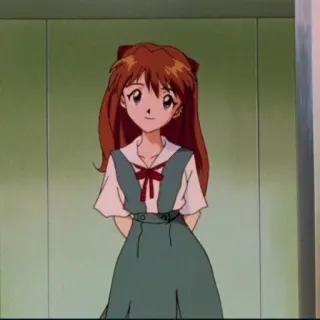 💌 Asuka Langley Soryu Neon Genesis Evangelion Anime, Personaje, Chica, Peliroja, Evangelion, Asuka, Uniforme escolar telegram sticker