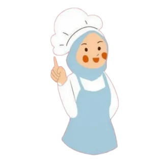 🍦 chef, cocina, comida, hiyab, musulmana, mujer, cocinera, cocina telegram sticker