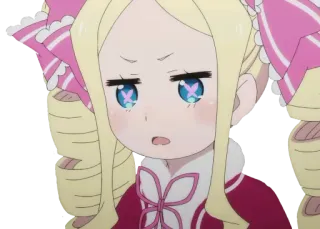 😾 Beatrice Re:Zero аниме, девушка, блондинка, губки бантиком, милая telegram sticker