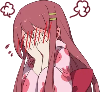 😳 Anime Mädchen, verlegen, errötend, Cartoon, traurig, emotional whatsapp sticker