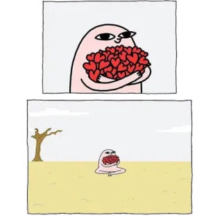 🙂 ブロブ, ハート, 愛, 漫画, イラスト telegram sticker