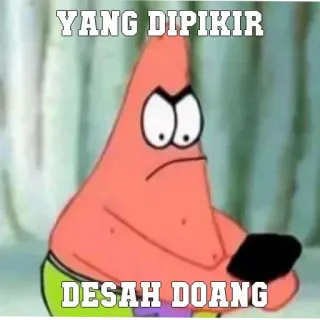 😈 Patrick Star SpongeBob SquarePants YANG DIPIKIR
DESAH DOANG Мультфильм, Патрик Стар, Спанч Боб, Мем, Смешно telegram sticker