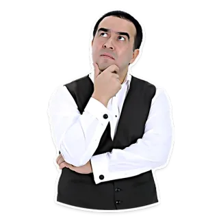 🤔 hombre, pensando, meditando, ropa formal, retrato telegram sticker