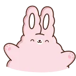 🤗 imut, kawaii, merah muda, kelinci, binatang, menggemaskan, lembut, berbulu telegram sticker