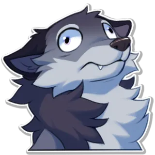 🥸 หมาป่า, การ์ตูน, สัตว์, เฟอร์รี่, สัตว์เลี้ยงลูกด้วยนม, น่ารัก telegram sticker
