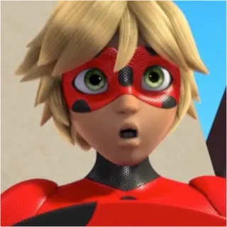 😦 Adrien Agreste Miraculous Ladybug 动漫, 卡通, 瓢虫少女, 阿德里安·阿格雷斯特, 超级英雄 whatsapp sticker