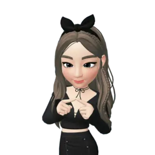🖤 avatar, girl, bow, cartoon whatsapp sticker