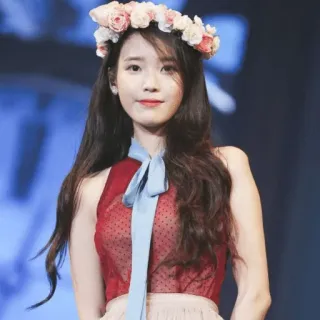 ✨️ IU IU, singer, korean, flower crown, celebrity, woman, performer, idol telegram sticker