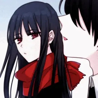 🔸 anime, couple, love, romance, scarf telegram sticker