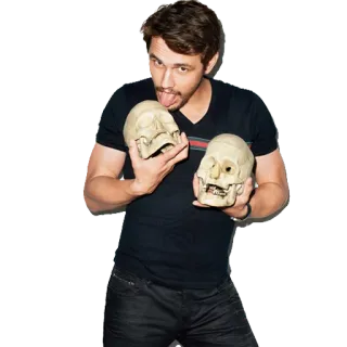 💀 james franco, attore, teschio, lingua telegram sticker