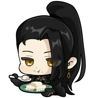 😶 การ์ตูน, จิบิ, อาหาร, น่ารัก, กิน telegram sticker