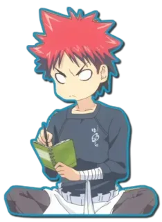 📖 Soma Yukihira Food Wars!: Shokugeki no Soma Anime, Manga, Cuisine, Chef, Nourriture whatsapp sticker